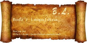 Boér Leopoldina névjegykártya